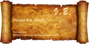 Veverka Boáz névjegykártya